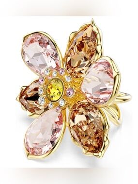 Swarovski Idyllia Open Ring Mixed Cut, Flower Shape Size: US 8